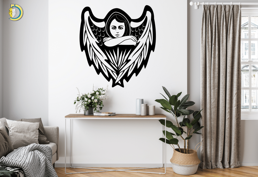 Angel Wall Decor Wall Art CDR DXF Free Vector