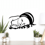 Baby Sleeping Wall Decor Wall Art CDR DXF Free Vector