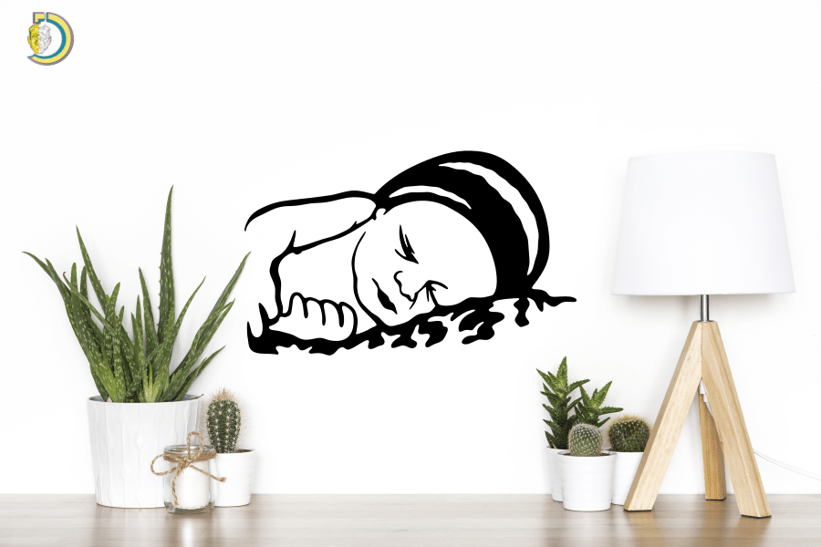 Baby Sleeping Wall Decor Wall Art CDR DXF Free Vector