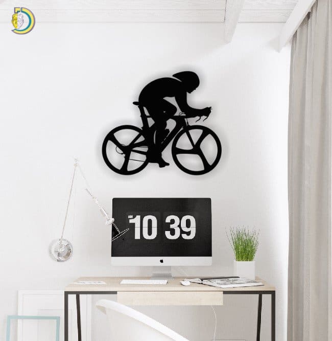 Bike Racer Wall Decor Wall Art CDR DXF Free Vector