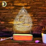 Buddha 3D Illusion Lamp Acrylic LED CDR Free Vector