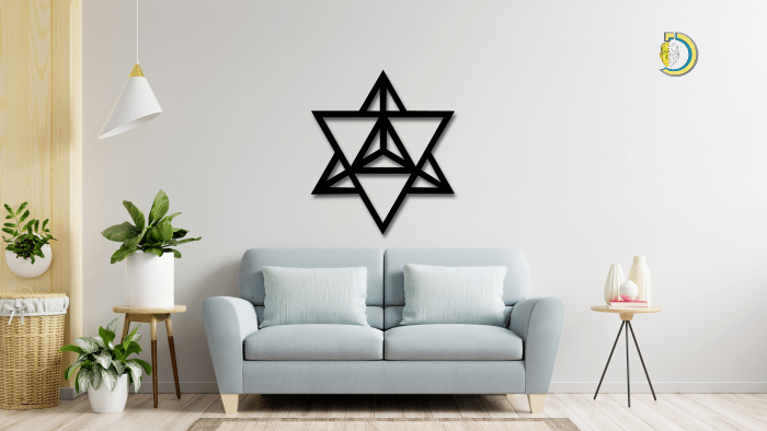 Cosmic Merkaba Star Wall Decor From Wood, Wooden Wall Art