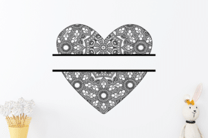 Free Zentangle Heart SVG Vector Cut File