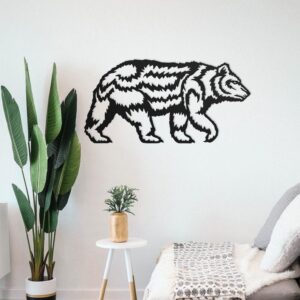 Grizzly Bear Wall Art, Metal Wall Decor, Metal Wall Art