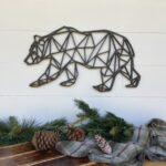 Laser Cut Bear Geometric Wall Hanging Geometric Bear Wall Decor