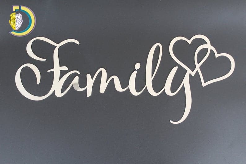 Laser Cut Family Hearts Wall Art Wall Decor Free Vector