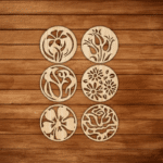 Laser Cut Flower Hot Coaster Free Vector