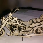 Laser Cut Layout of the Motorcycle Free Vector