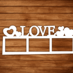 Laser Cut Love Photo Frame Layout Free Vector