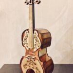 Laser Cut Violin Tea House Plywood Free Vector