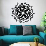 Mandala Lotus Metal Wall Art, Metal Wall Decor