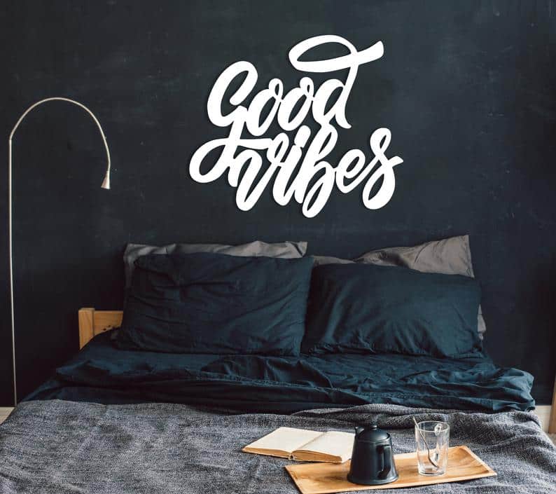 Metal Wall Art Good Vibes Positive Metal Wall Decor