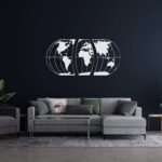 Metal World Map, Metal Wall Decor, Art Work