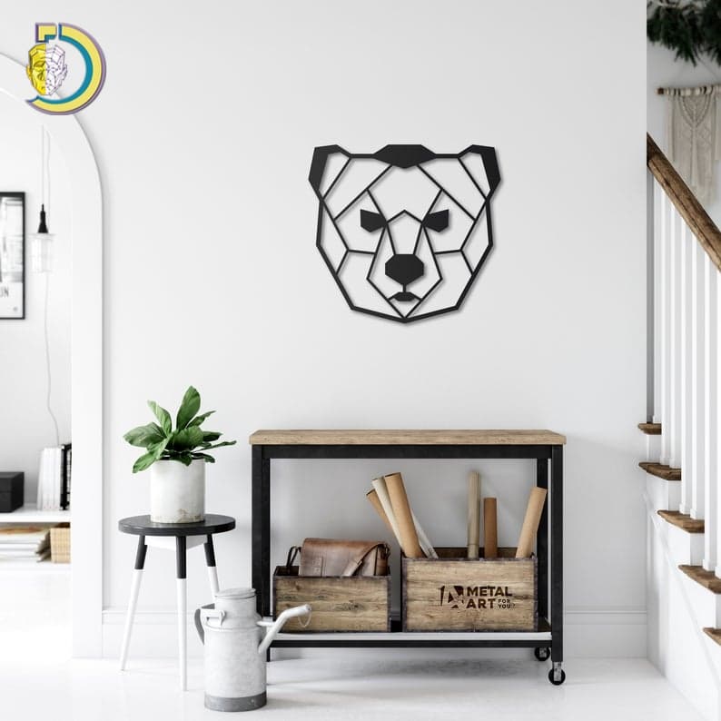 PolyBear Metal Wall Art Metal Wall Decoration Free Vector