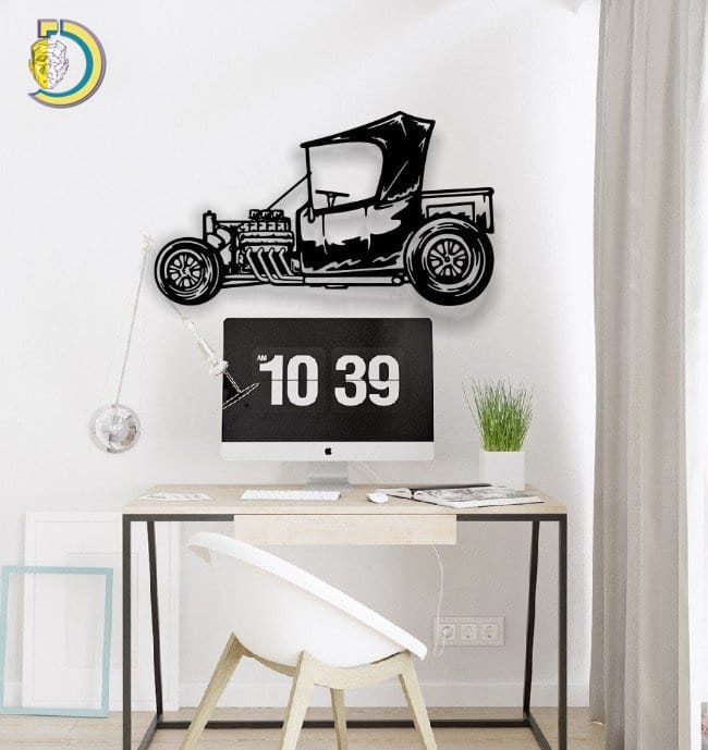 Roadster Car Laser Cut Wall Decor CDR Free Vector