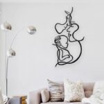 Single Line Art, Metal Wall Art, Family Wall Art