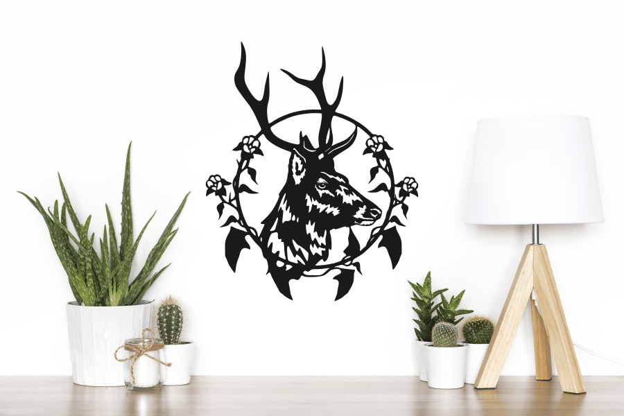 Wooden Deer Head Wall Art Wooden Animal Decor