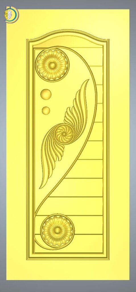 3D Door Design 030 Wood Carving Free RLF File For CNC Router