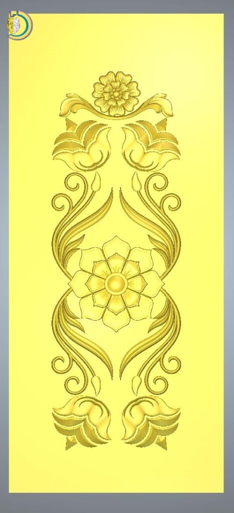 3D Door Design 031 Wood Carving Free RLF File For CNC Router