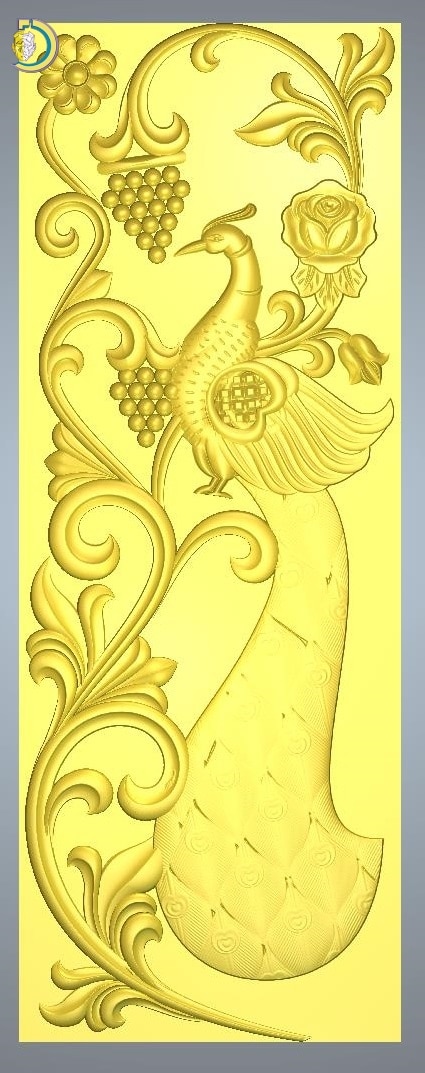 3D Door Design 037 Wood Carving Free RLF File For CNC Router