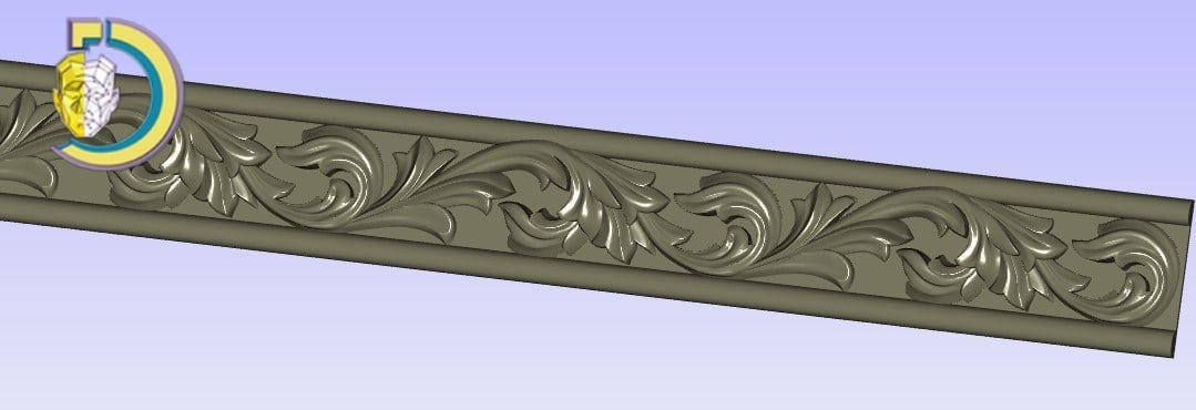 Baguette Wood Carving 23 Free RLF 3D Model