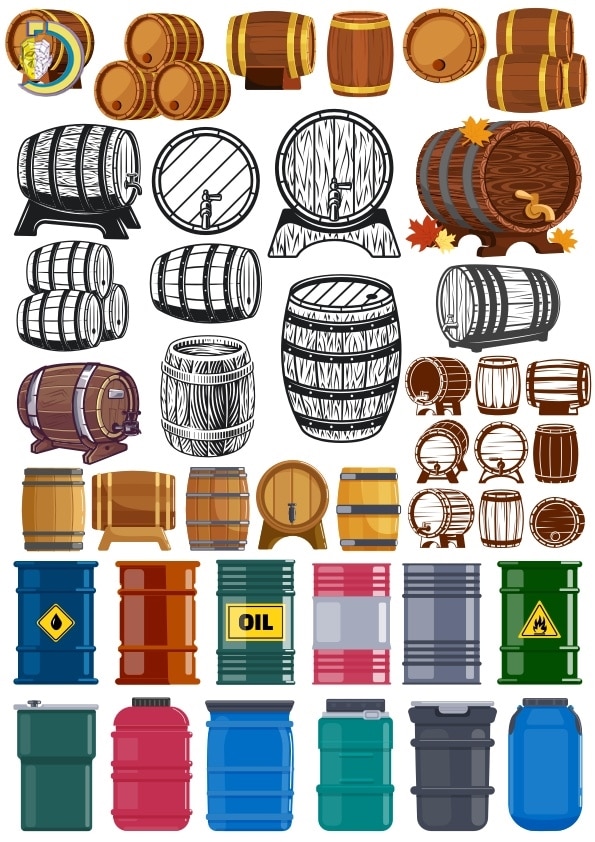 Barrel Set CDR Free Vector Clipart