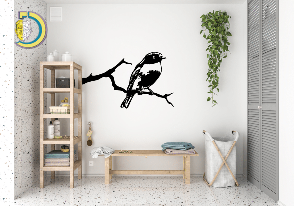 Bird on a Tree Wall Decor CDR DXF Free Vector