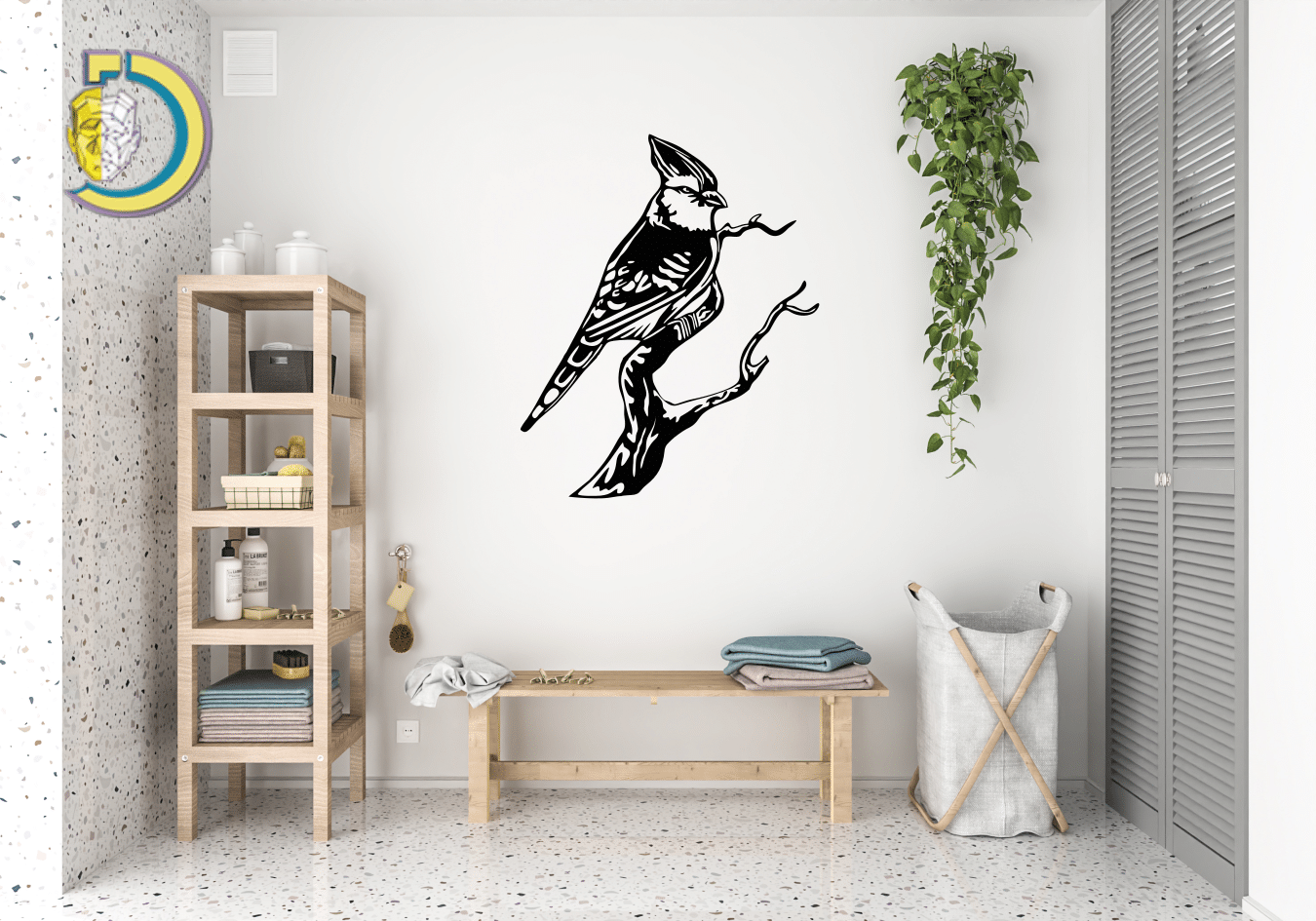 Bird on a Tree Wall Decor CDR DXF Free Vector