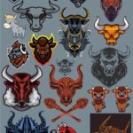 Bulls Set CDR Free Vector Clipart