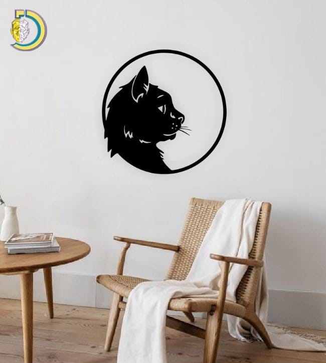 Cat Circle Wall Decor CDR Free Vector