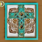 Cross in Frame Free CDR DXF Laser Cut Vector