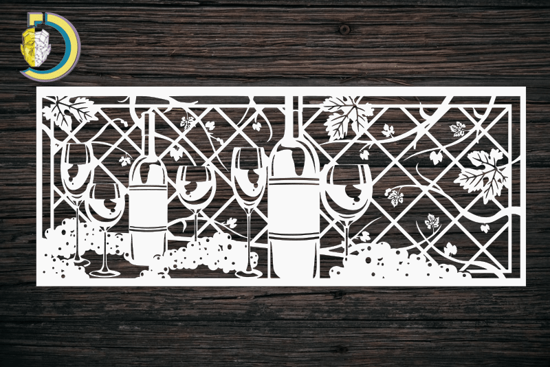 Decorative Pano with Wine CDR DXF Laser Cut Free Vector