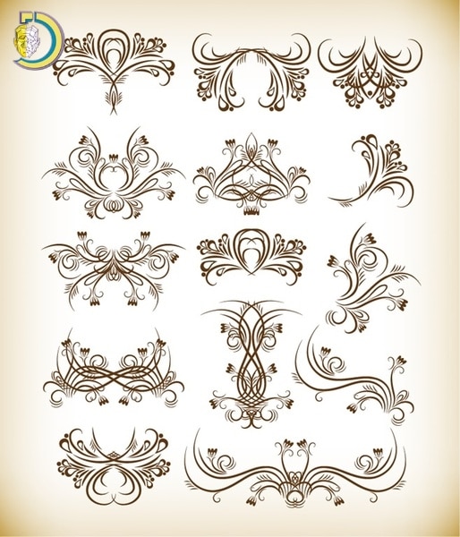 Floral Graphics Vector Set Free Vector