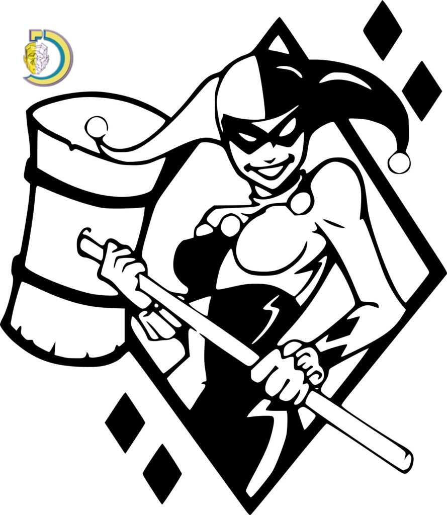 Harley Quinn DXF Free Vector