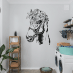 Horse with Flowers Wall Decor CDR DXF Free Vector