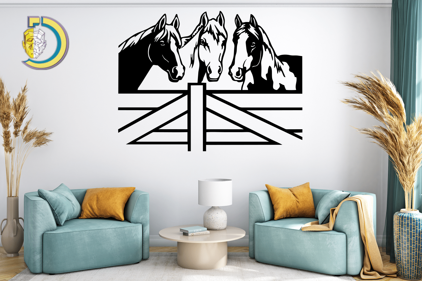 Horses Wall Decor CDR DXF Free Vector