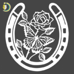 Horseshoe with Flower Wall Decor CDR Free Vector