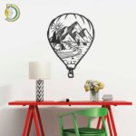 Hot Air Ballon Mountains Vector