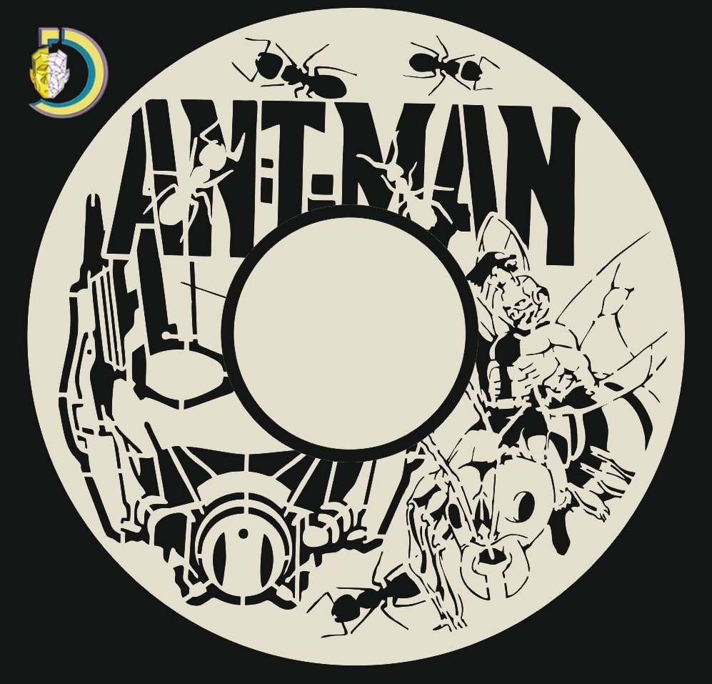 Laser Cut Antman Wall Clock CDR Free Vector