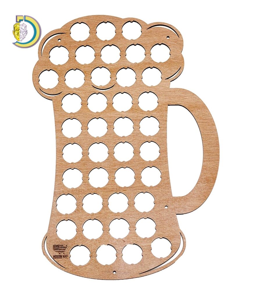 Laser Cut Beer Mug Bottle Cap Holder Free Vector