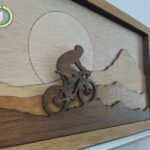 Laser Cut Biker Layered Wooden Shadow Box Free Vector