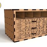 Laser Cut Box with Drawer Free Vector