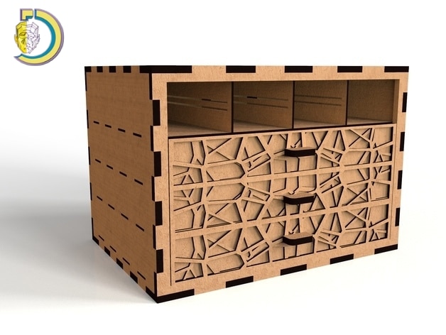 Laser Cut Box with Drawer Free Vector