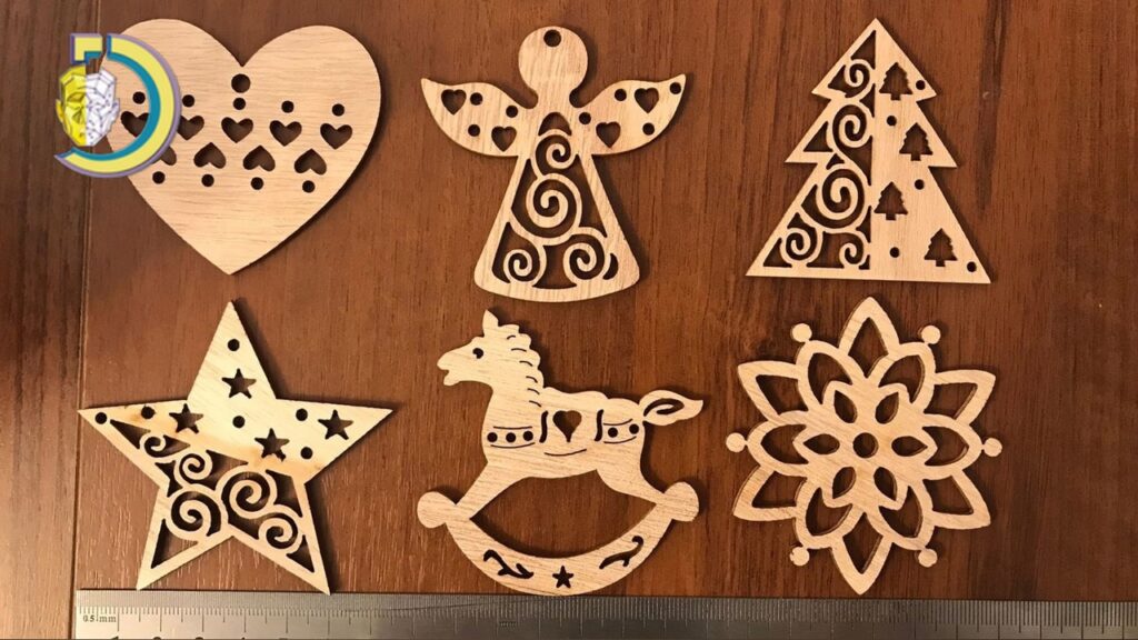 Laser Cut Christmas Decor Elements Free Vector