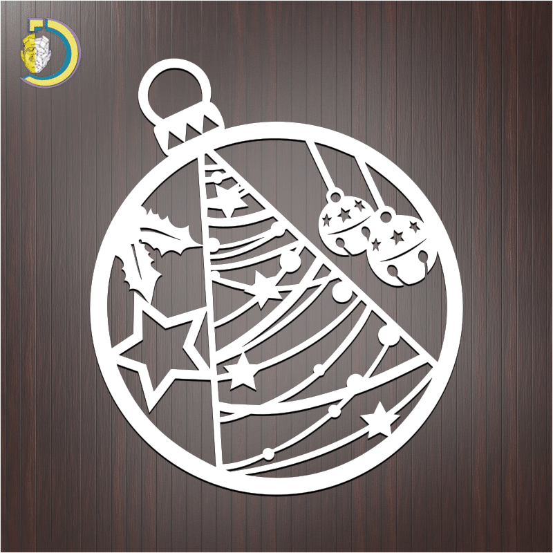 Laser Cut Christmas Decorative Baubles Free Vector