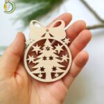 Laser Cut Christmas Wooden Ornaments Free Vector