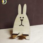 Laser Cut Creative Cute Rabbit Desktop Phone Stand CDR Free Vector