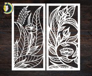 Laser Cut Decorative Flower Panel Free Vector