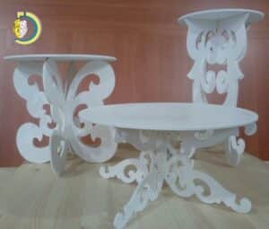 Laser Cut Decorative Table Set CDR Free Vector