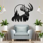 Laser Cut Deer with Forest Free Vector